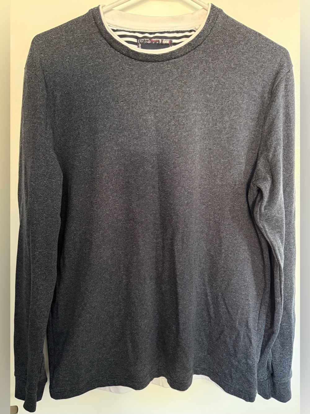 Denim & Flower Men's Crewneck Sweater in Charcoal Gray